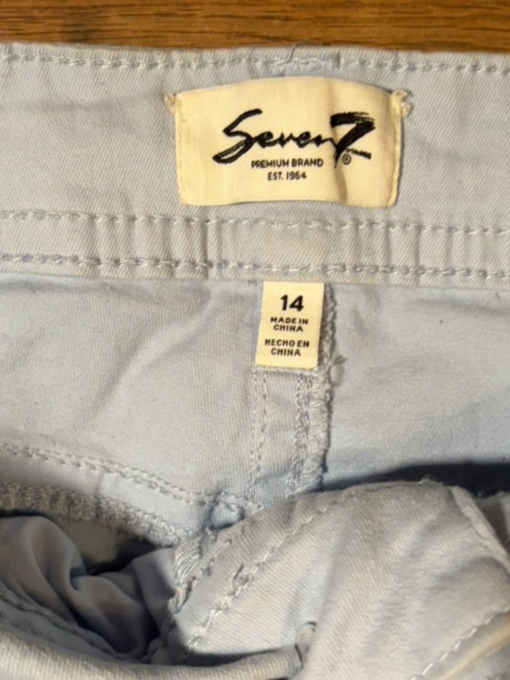 Seven7 Light Blue Cropped Ankle Jeans Size 14 Stretch Capri - Picture 4 of 7